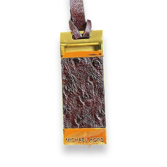 MICHAEL KORS Brown Ostrich Leather Crossbody or Satchel Includes Dust Bag NWOT - Picture 10 of 16